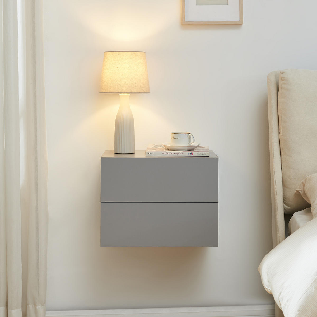 WANDREGAL Ampfing - Hellgrau, Holzwerkstoff (40/30/29cm) - [en.casa]