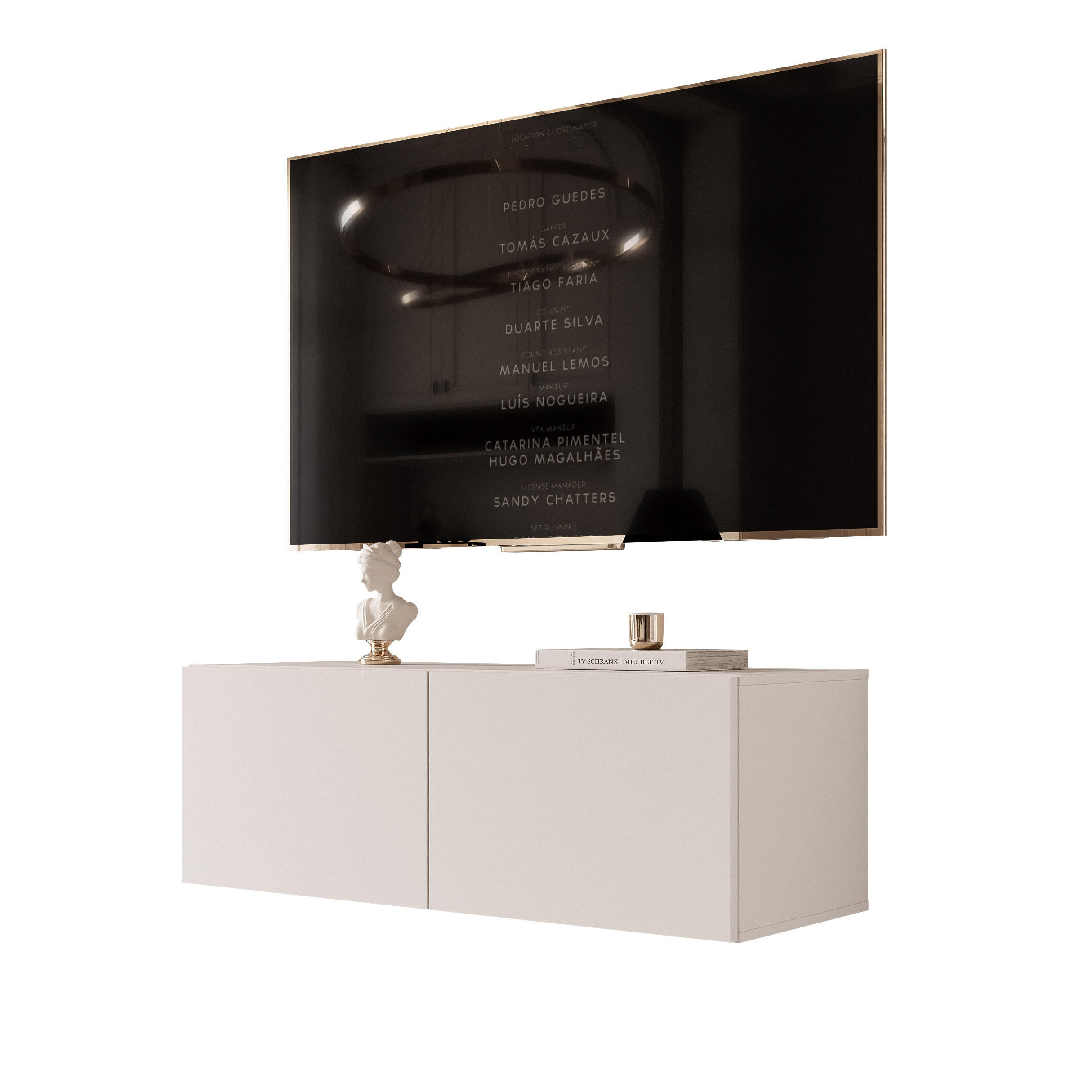 TV-LOWBOARD kaschmir, hängend mit LED-Beleuchtung - Kaschmir, Holzwerkstoff (100/36/40cm) - Idohome