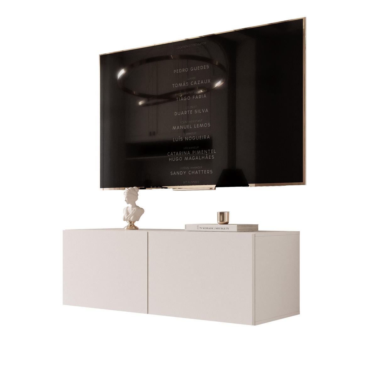 TV-LOWBOARD kaschmir, hängend mit LED-Beleuchtung - Kaschmir, Holzwerkstoff (100/36/40cm) - Idohome