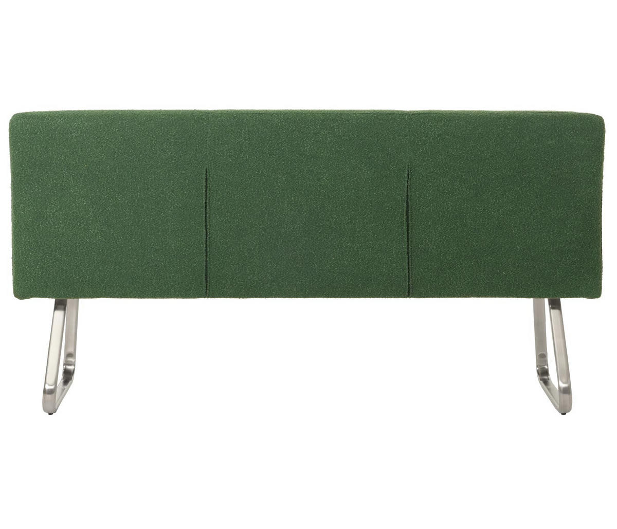 SITZBANK 93x180x58cm Sitzhöhe 51cm Lehne Stoff/Textil Bouclé Edelstahl gebürstet 180cm Grün - Grün, Textil (180/93/58cm) - BERLINLODGE