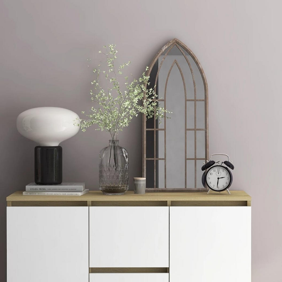 SPIEGEL Sandfarben 70x30 cm Eisen für den Innenbereich - Creme, Metall (30/70/1cm) - furnicato