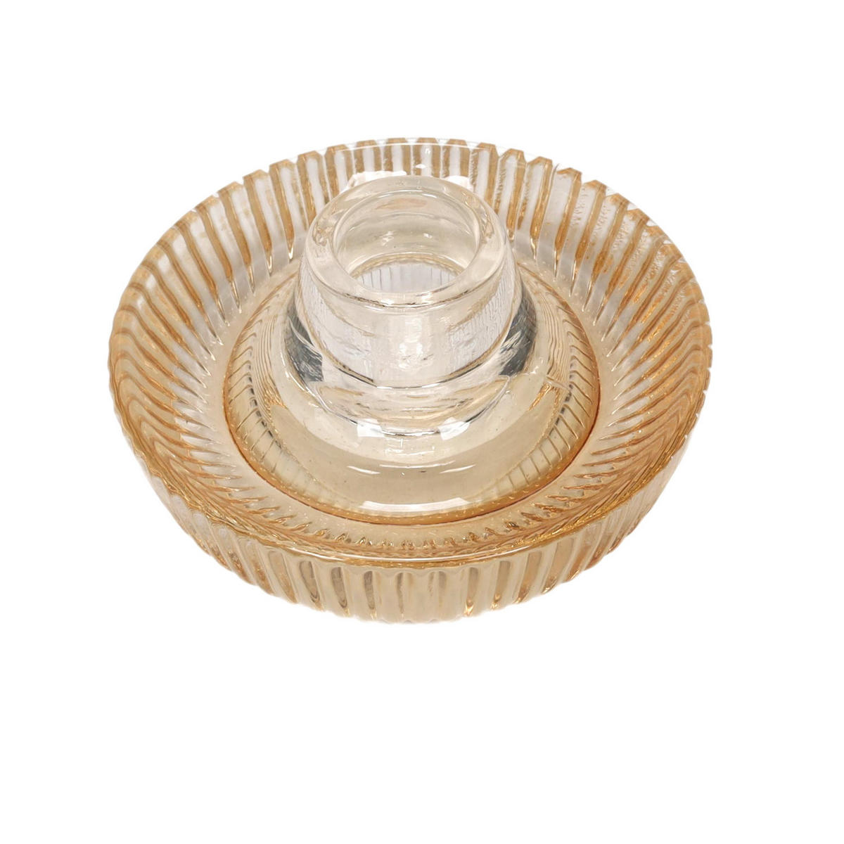 KERZENSTÄNDER aus Glas Arty 10/10/5 cm - Beige, Glas (10/5/10cm) - Homea