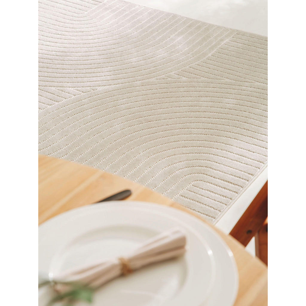 Thumbnail - benuta Pop Outdoorteppich, Creme, Textil, Abstrakt, Rechteckig, 280x380 cm, Oeko-Tex® Standard 100, wasserabweisend, Tep...