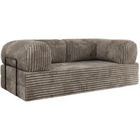 TROJMIESTNA POHOVKA ORSETTO - Svetlohnedá Manšester - svetlohnedá/čierna, kov/textil (200/70/100cm) - MKS