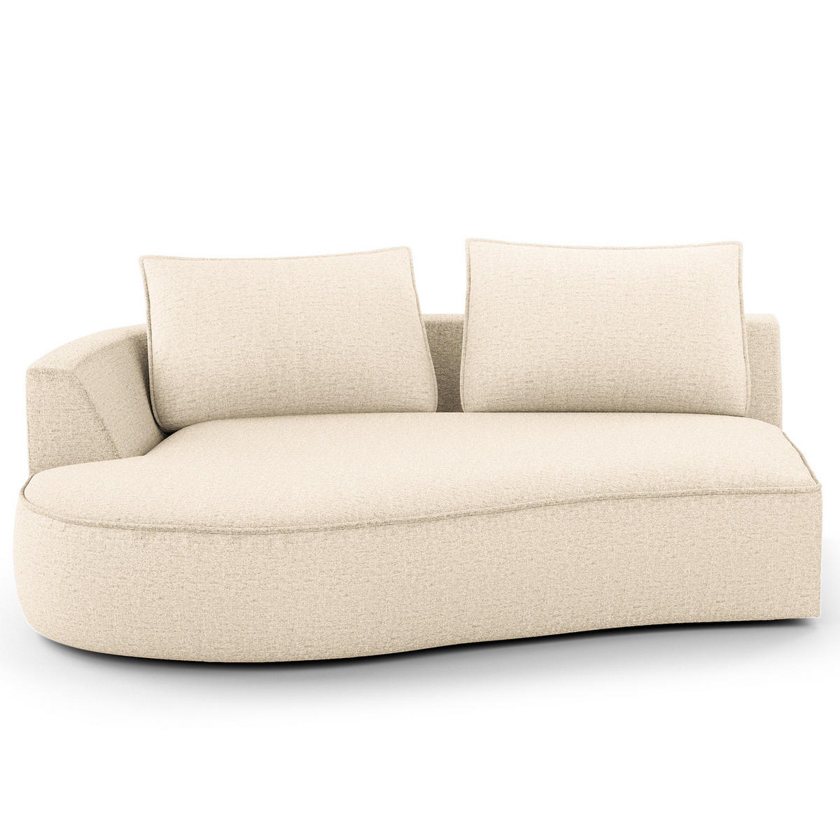 OTTOMANE - modular - Champagner/Schwarz, Kunststoff/Textil (196/82/146cm) - home24