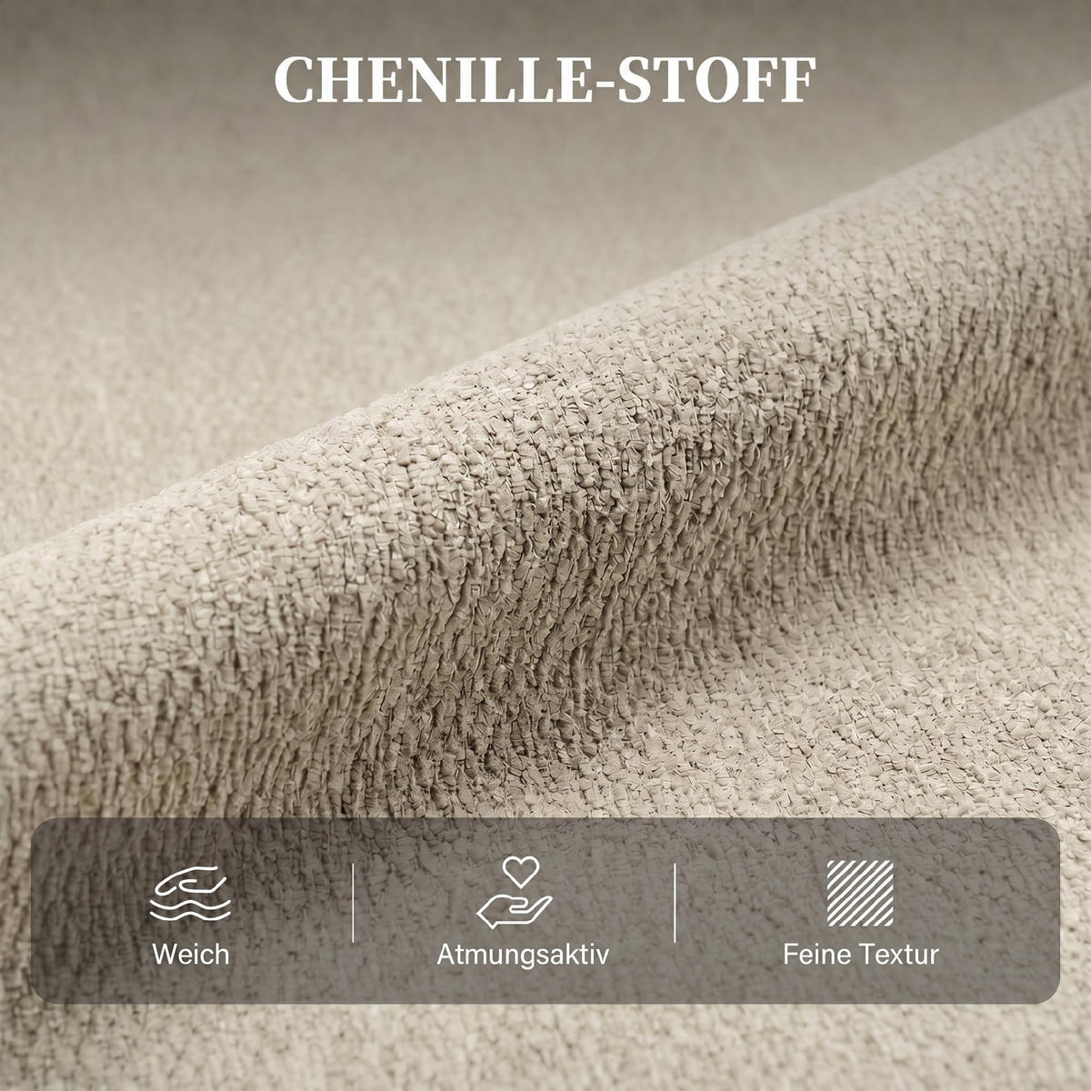 RELAXSESSEL,CHENILLE manuell 360° Dreh-Wippsessel,cremeweiß - Weiß, Textil (94/104/95cm) - Vallsero