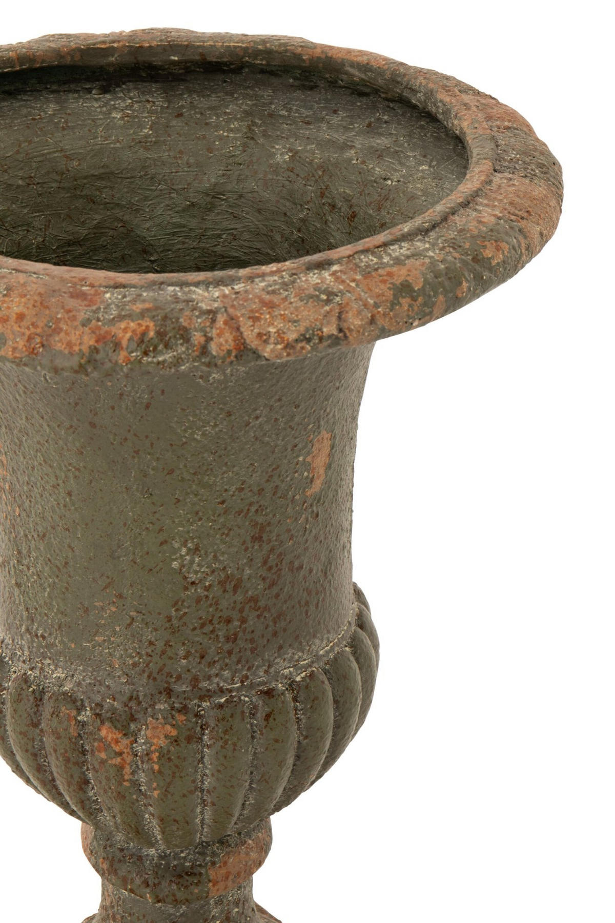 BLUMENTOPF ANTIK AUßEN Grün - Grün, Glas/Naturmaterialien (48/71cm) - J-Line