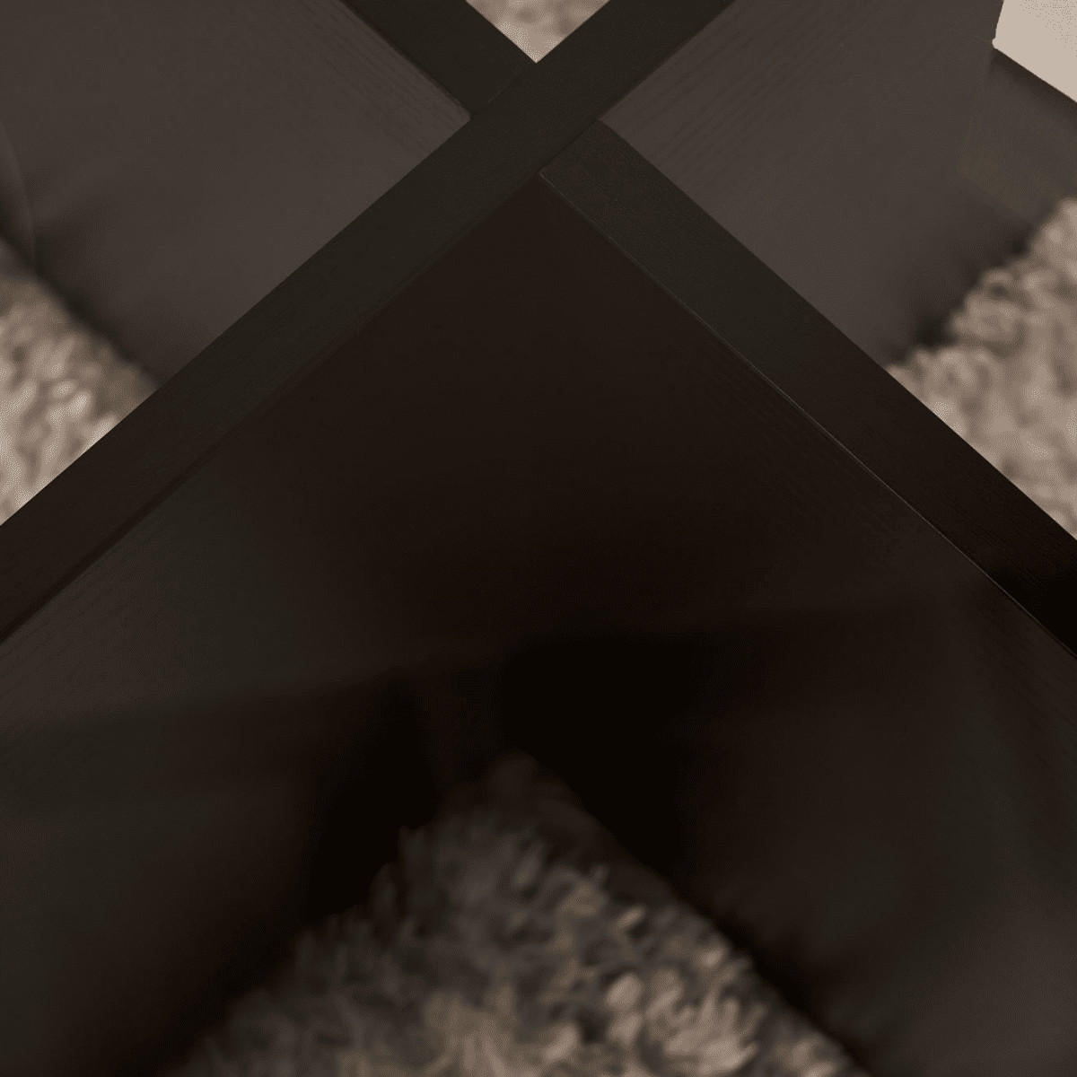 COUCHTISCH mit gekreuzten Beinen und gehärteter Glasplatte 75/75/35 cm - Schwarz, Holzwerkstoff (75/75/35cm) - Calicosy