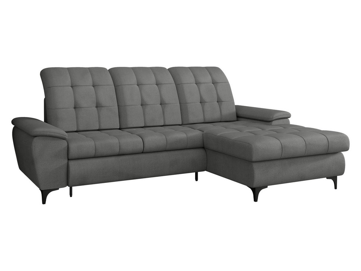 ECKSOFA Crystal, Seite: Rechts - Schwarz/Grau, Holz/Textil (260/182cm) - MIRJAN24