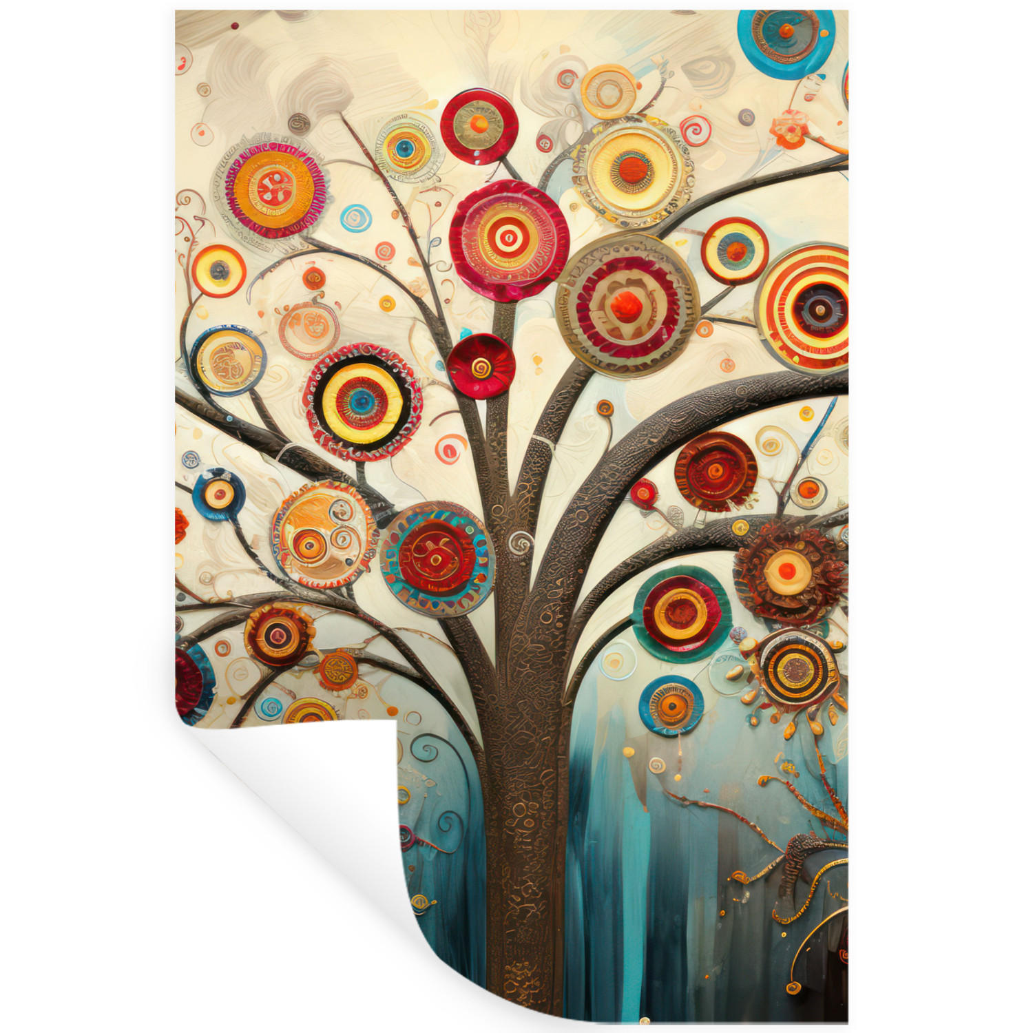 WANDTATTOO Baum - Baum des Lebens - Farbe 80x120 cm - Braun, Kunststoff (80/120/0.1cm) - MuchoWow