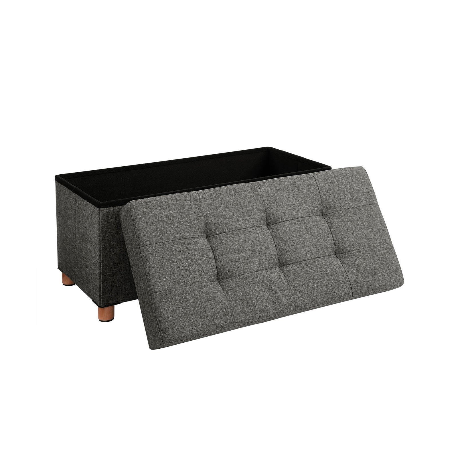 SITZTRUHE SITZBANK - Grau, Holzwerkstoff (38/40/76cm) - Hansiro