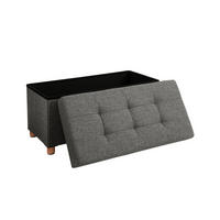 SITZTRUHE SITZBANK - Grau, Holzwerkstoff (38/40/76cm) - Hansiro