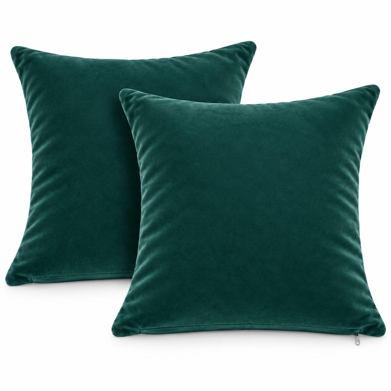 KISSENBEZUG 2er Set Petrol 40x40 Samt weich - Petrol, Textil (40/40cm) - TiborTex