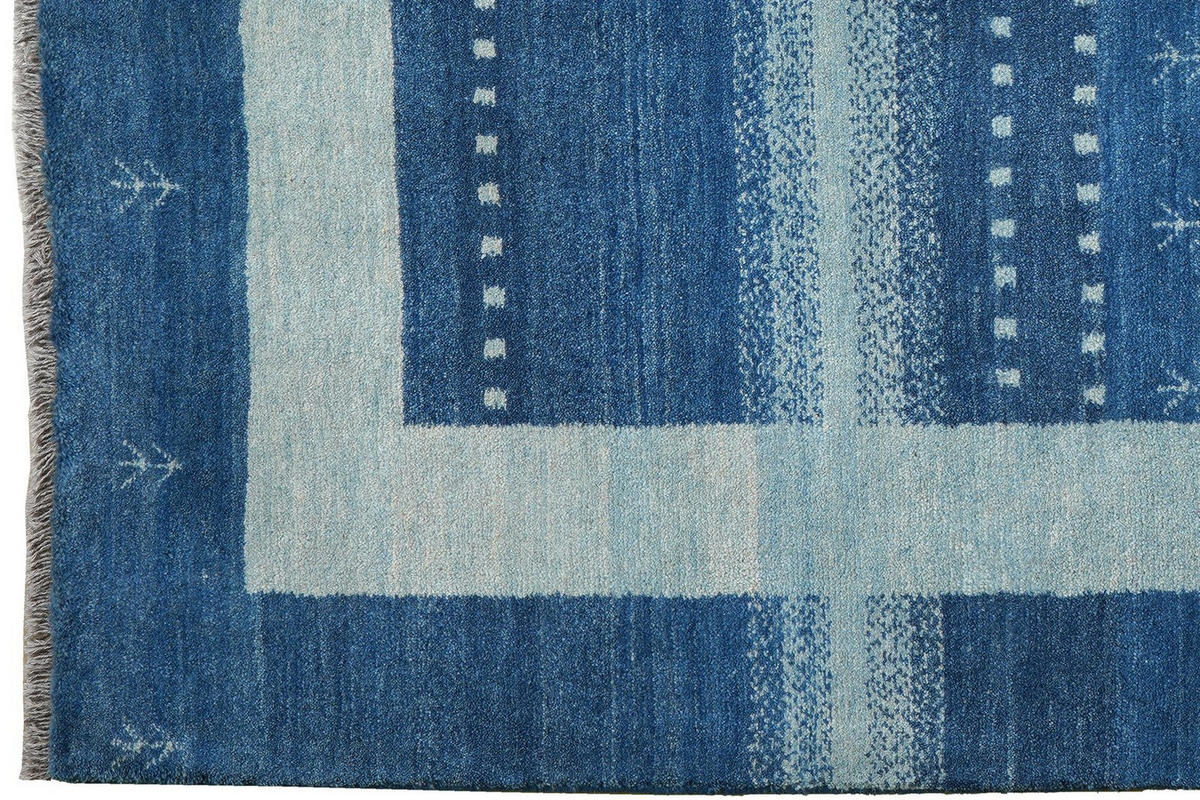 GABBEH-TEPPICH handgeknüpft Sonnat Blau 200/153 cm Schurwolle - Blau, Textil (153/200cm) - Looma