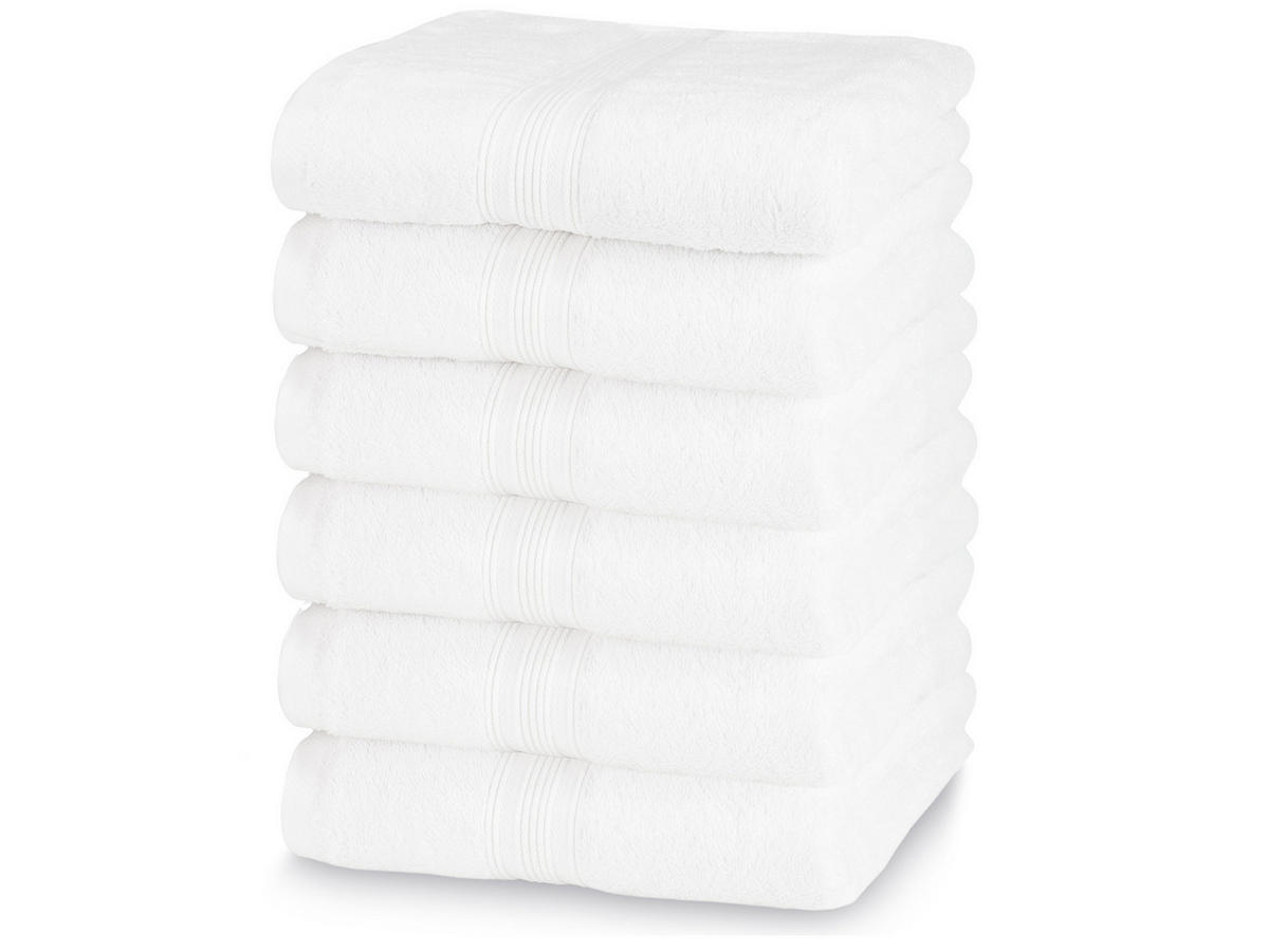 HANDTÜCHER, 6er-Set, 50x100 cm, 100% Baumwolle, Grau - Weiß, Textil (50/100cm) - Zollner