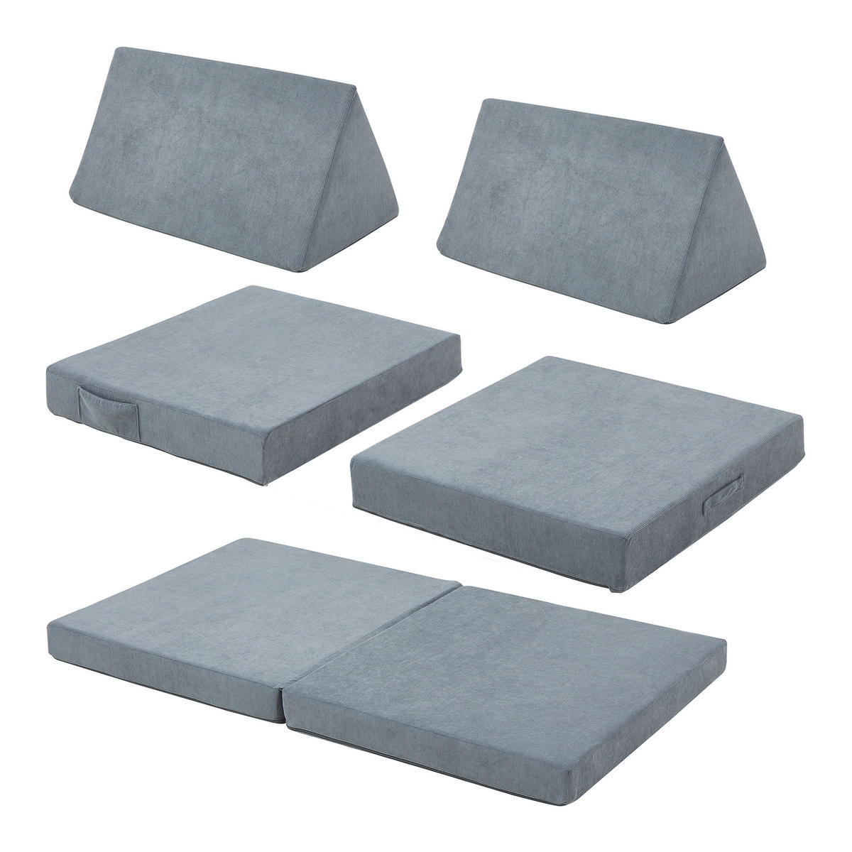 HRAČKÁŘSKÁ SOFA Norhulta - šedá, textil (120/46/66cm) - [en.casa]