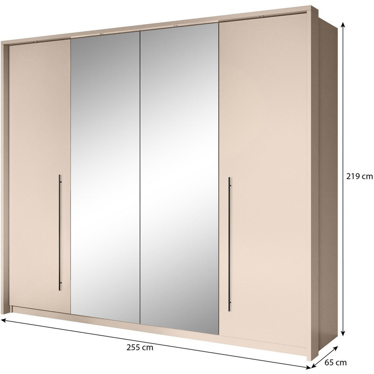 DREHTÜRENSCHRANK Sahara mit 2 Türen und 8 Regalböden, 255 cm, Sandbeige - Sandfarben, Holzwerkstoff (255/219/65cm) - Beautysofa