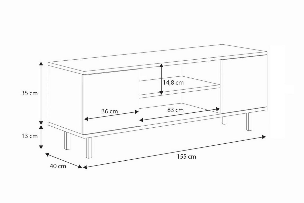 LOWBOARD Focus - Kaschmir/Eichefarben, Holzwerkstoff (40/48/155cm) - RAUMHIRSCH FURNITURE
