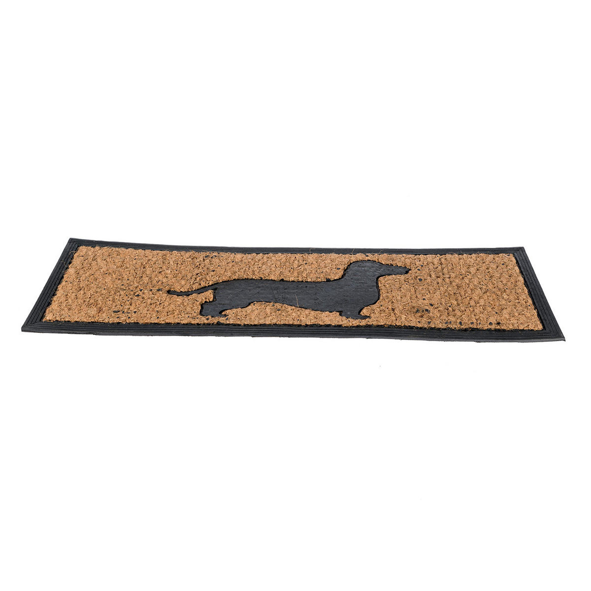 FUSSMATTE Dackel, Kokos & Gummi 25/75 cm - Naturfarben, Naturmaterialien (25/75cm) - Homescapes