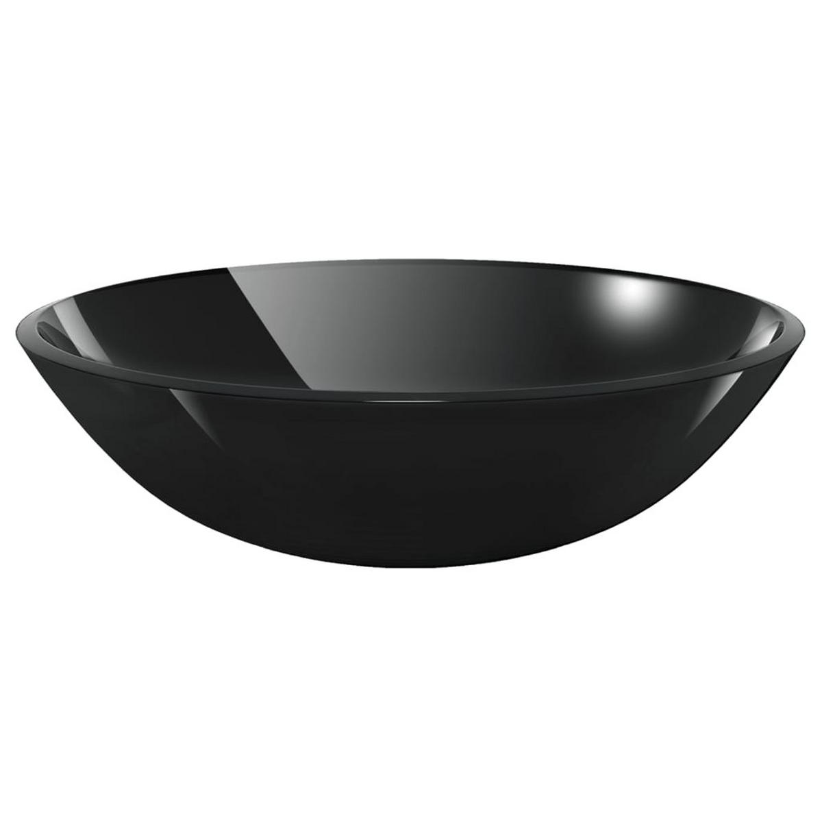 WASCHBECKEN mit Waschtischarmatur Lawler 42/42/13 cm - Schwarz, Keramik (42/13/42cm) - Nettlife
