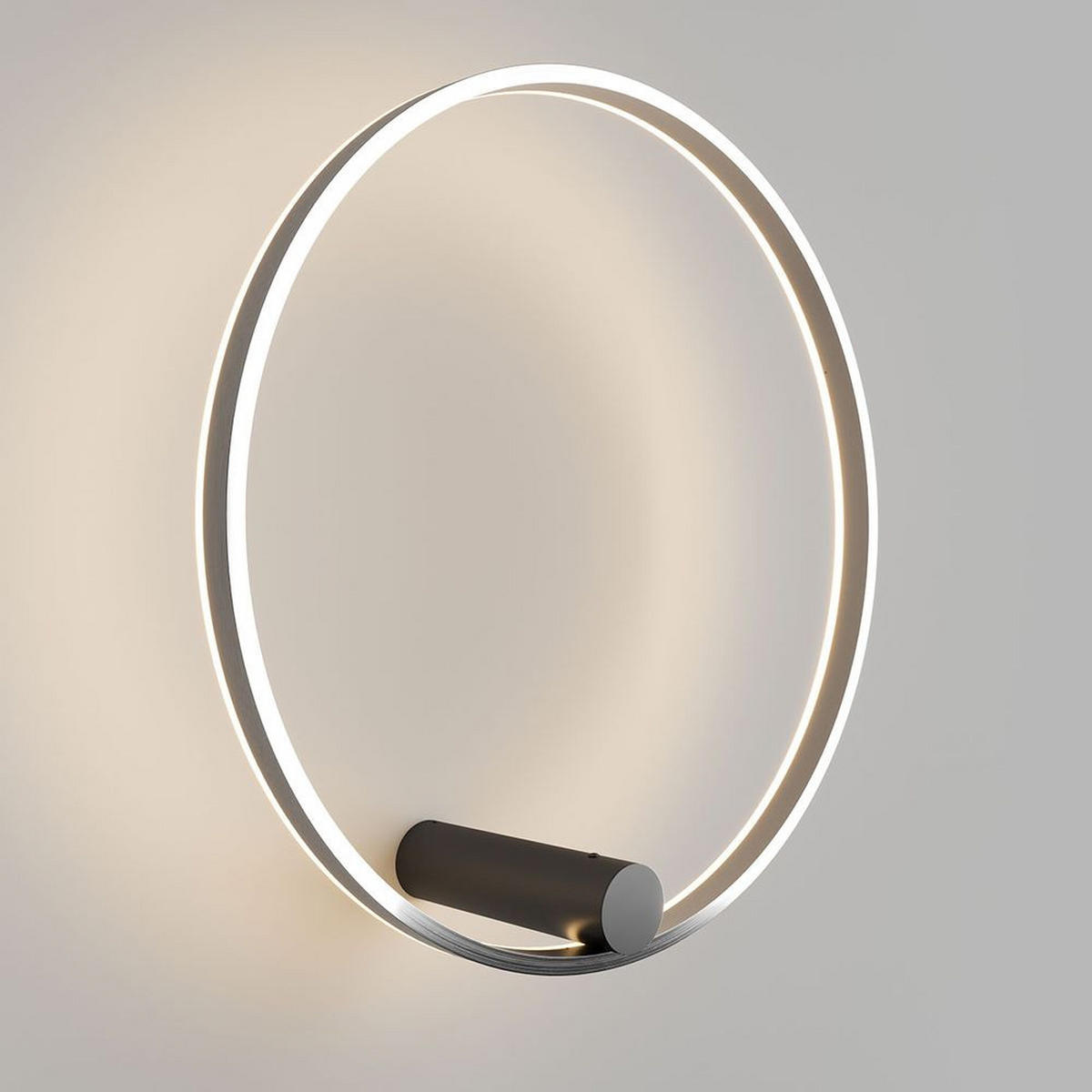 LED-DECKENLAMPE Ring Air Schwarz/Aluminium Ø 60cm - Schwarz/Alufarben, Metall (60/60/3.3cm) - s.luce