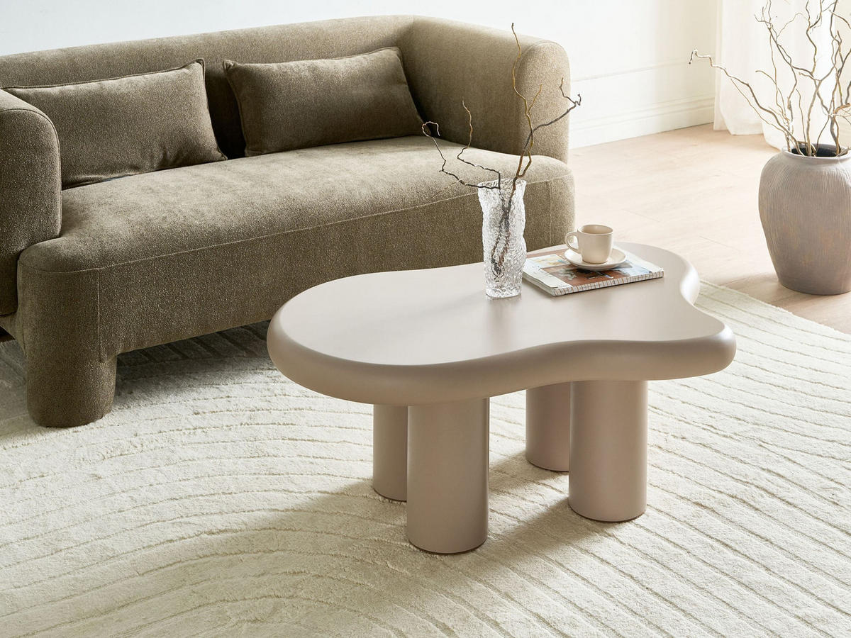COUCHTISCH Beige Ondle - Taupe, Holzwerkstoff (70/100/40cm) - Beliani