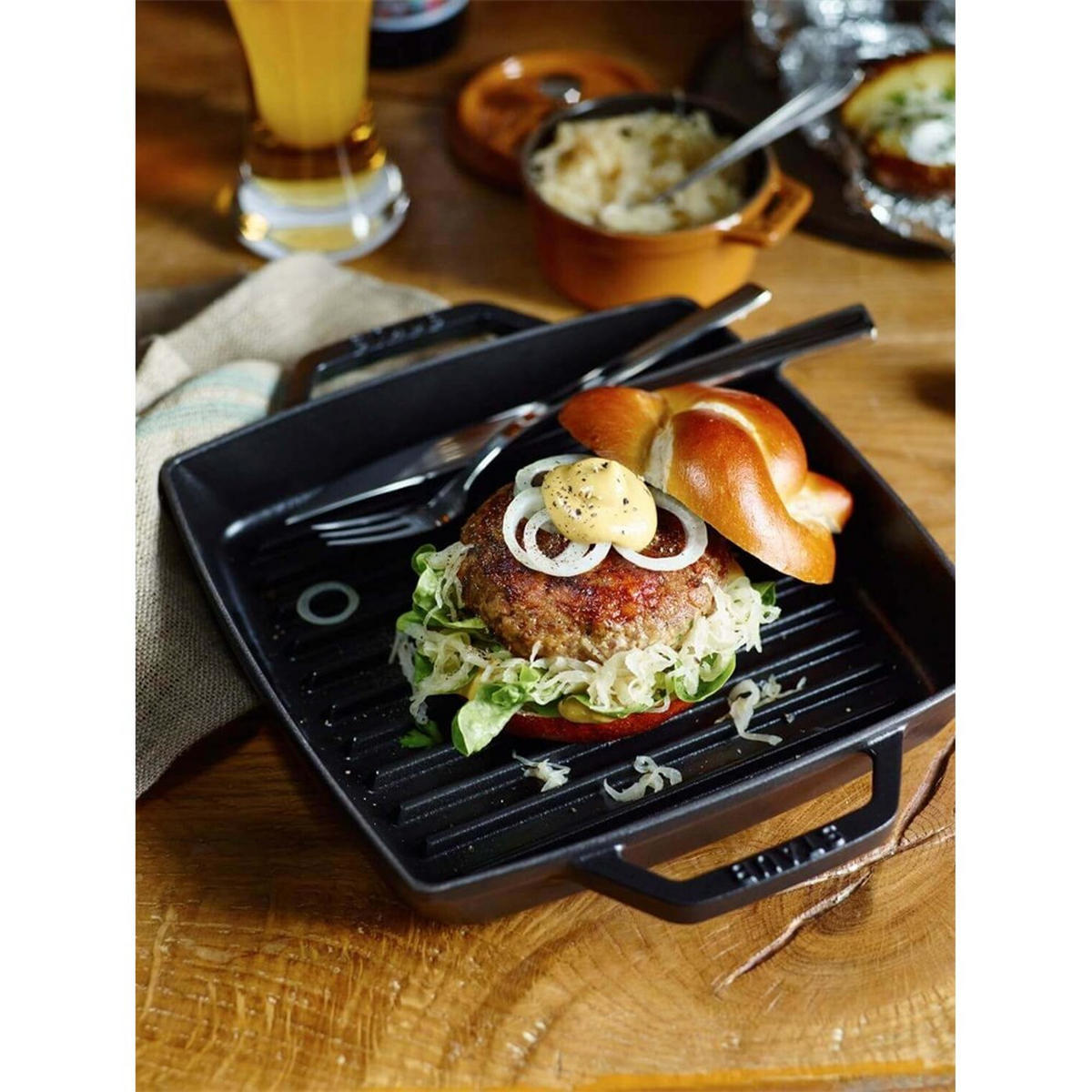 GUSSEISENPFANNE 28 cm NPC405116830 - Schwarz, Metall (34.8/28/4.3cm) - Staub