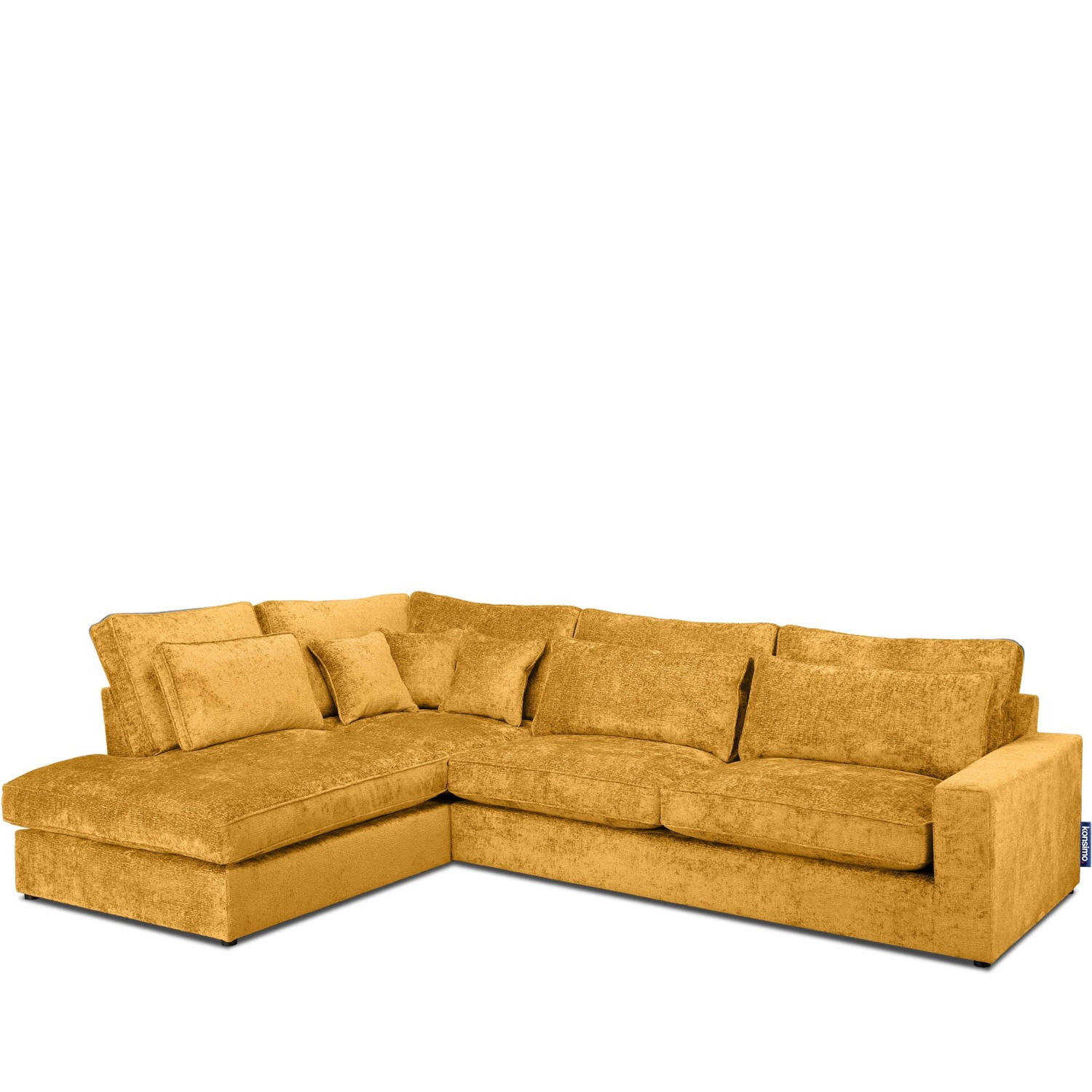 ECKSOFA LINKS IMPERA Modern 4/5 Sitzer, Senfgelb - Currygelb, Textil (314/224cm) - KONSIMO®