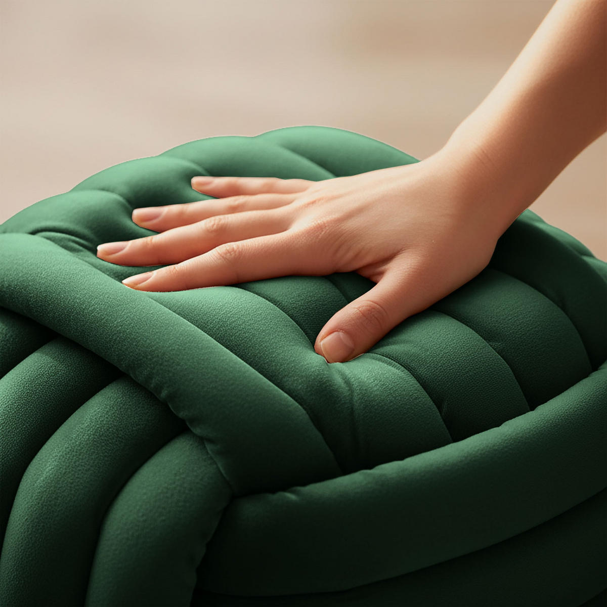 SITZHOCKER NILO, Grün, T53xB50xH43 - Grün, Holz (50/43/53cm) - Milordbikes