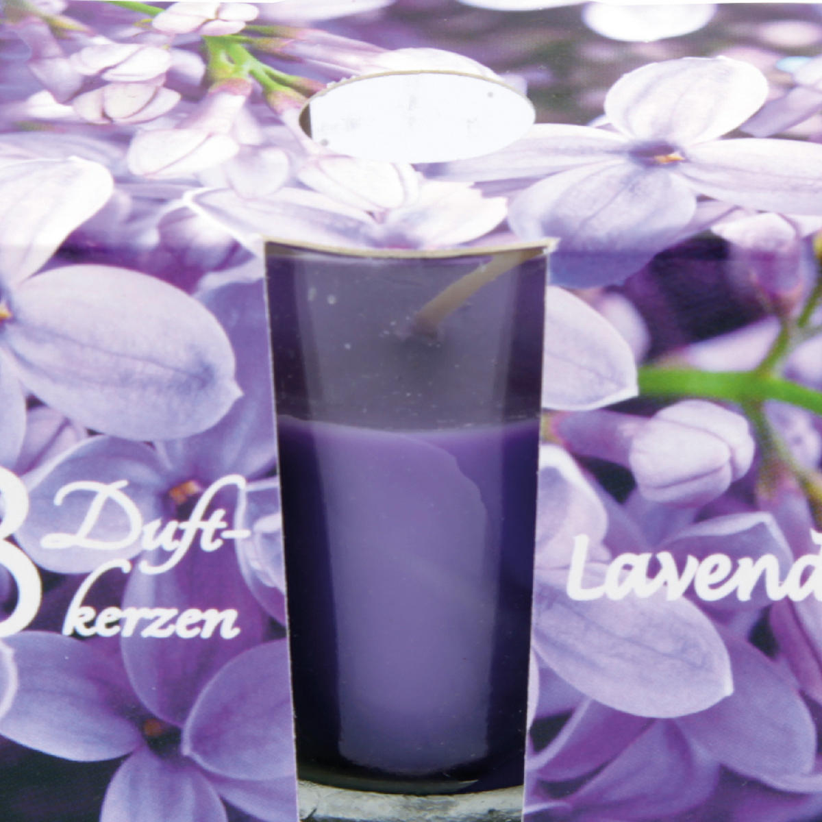 DUFTKERZEN im Glas "Classic" 3er Pack Lavendel - Lila, Naturmaterialien (4.5/6.5cm)