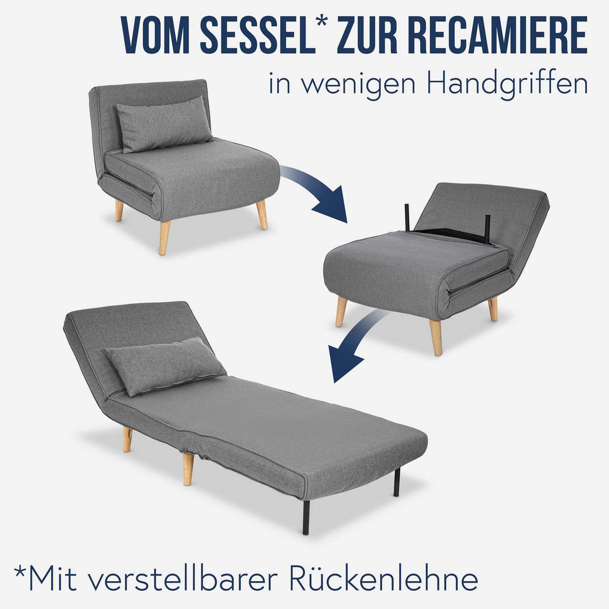 SCHLAFSESSEL Hellgrau - Hellgrau, Textil (75/77/70cm) - MCW