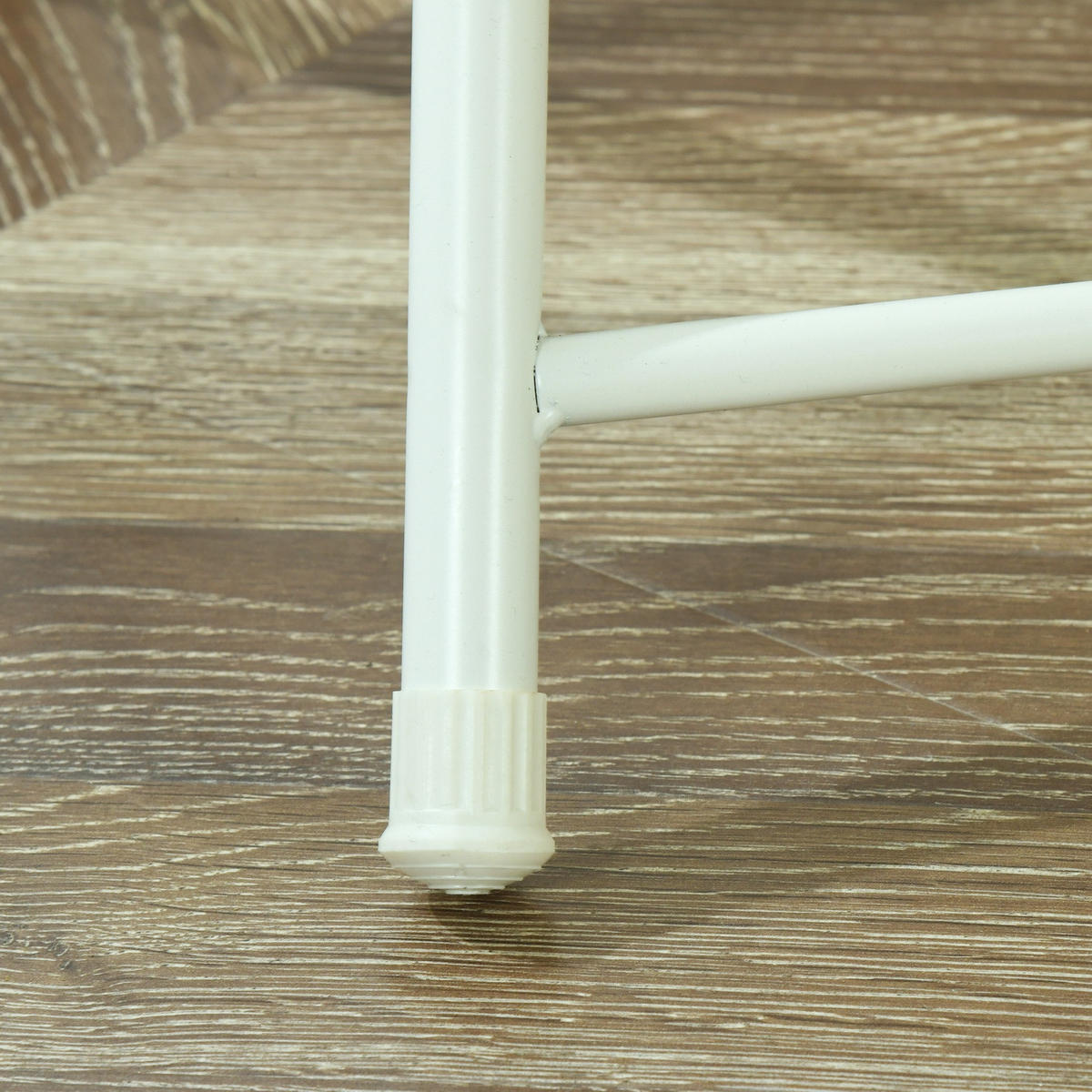 KLAPPSTUHL in Eisen Webstoff - Weiß, Metall (24.5/75/35cm) - Meubles Cosy