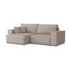ECKSOFA MATT 255/153 cm links in Cord Beige - Beige/Schwarz, Holz/Holzwerkstoff (255/153cm) - Deine Möbel 24