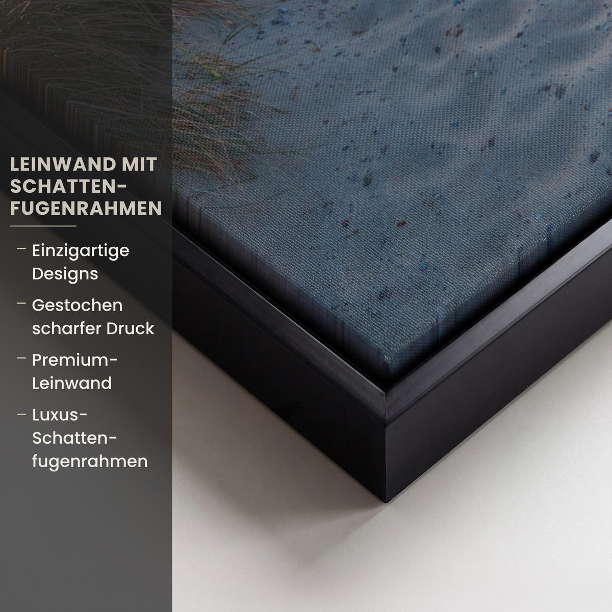 LEINWAND Bilder mit Rahmen - Sonnenuntergang - Strand - Düne - Gras - Ufer - 50x70 - Sandfarben, Textil (50/70cm) - MuchoWow