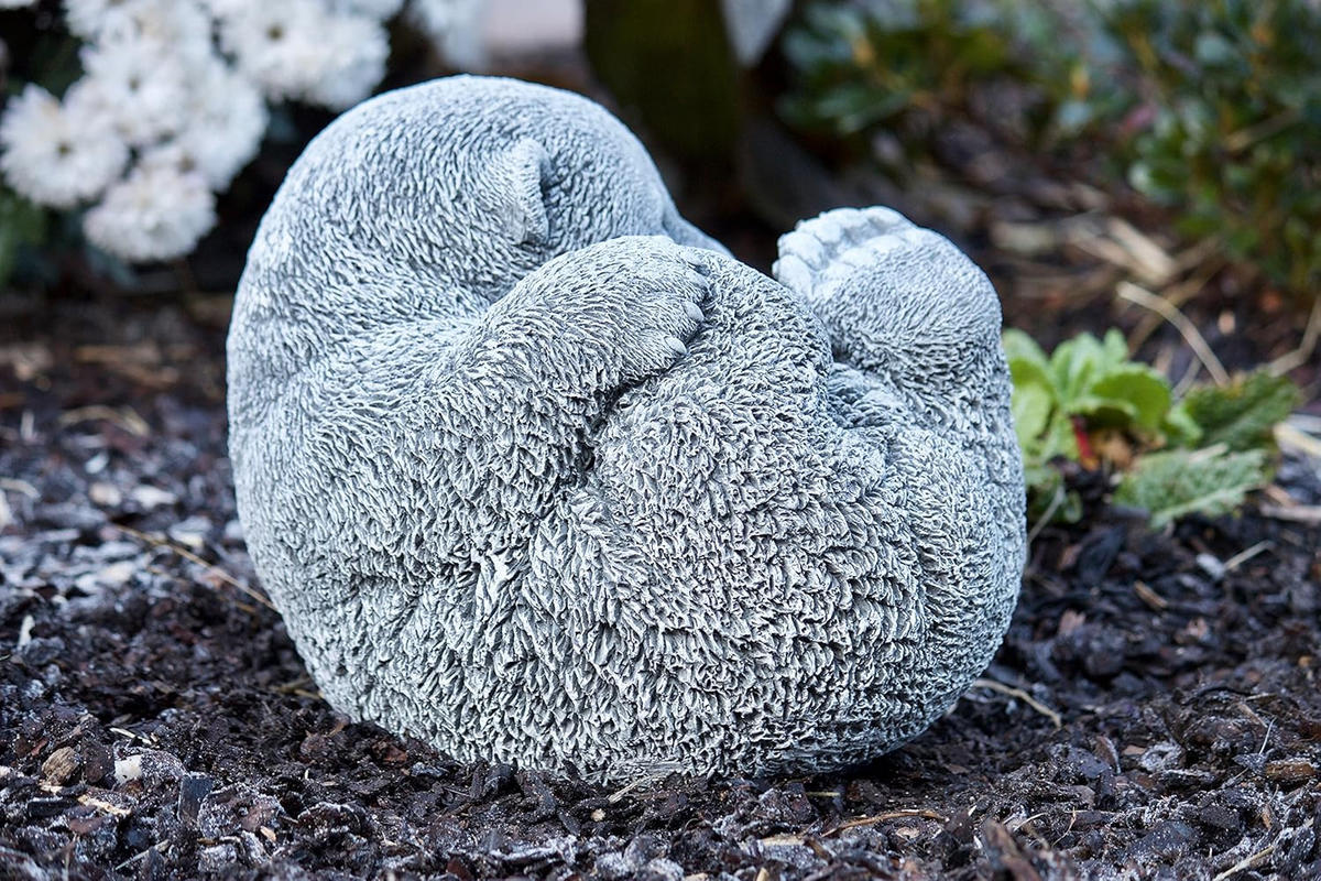 STEINFIGUR großer Bär Bärchen Panda, Frostfest, massiver Steinguss - Grau, Stein (22/22/20cm) - stoneandstyle