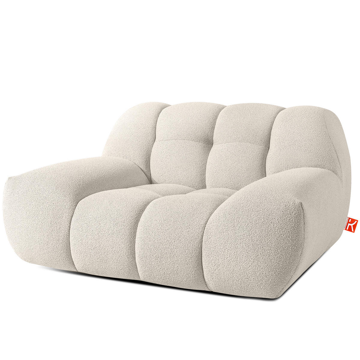 SESSEL VENA Bouclé, Weiß - Weiß, Holz/Textil (135/72/105cm) - KONSIMO®