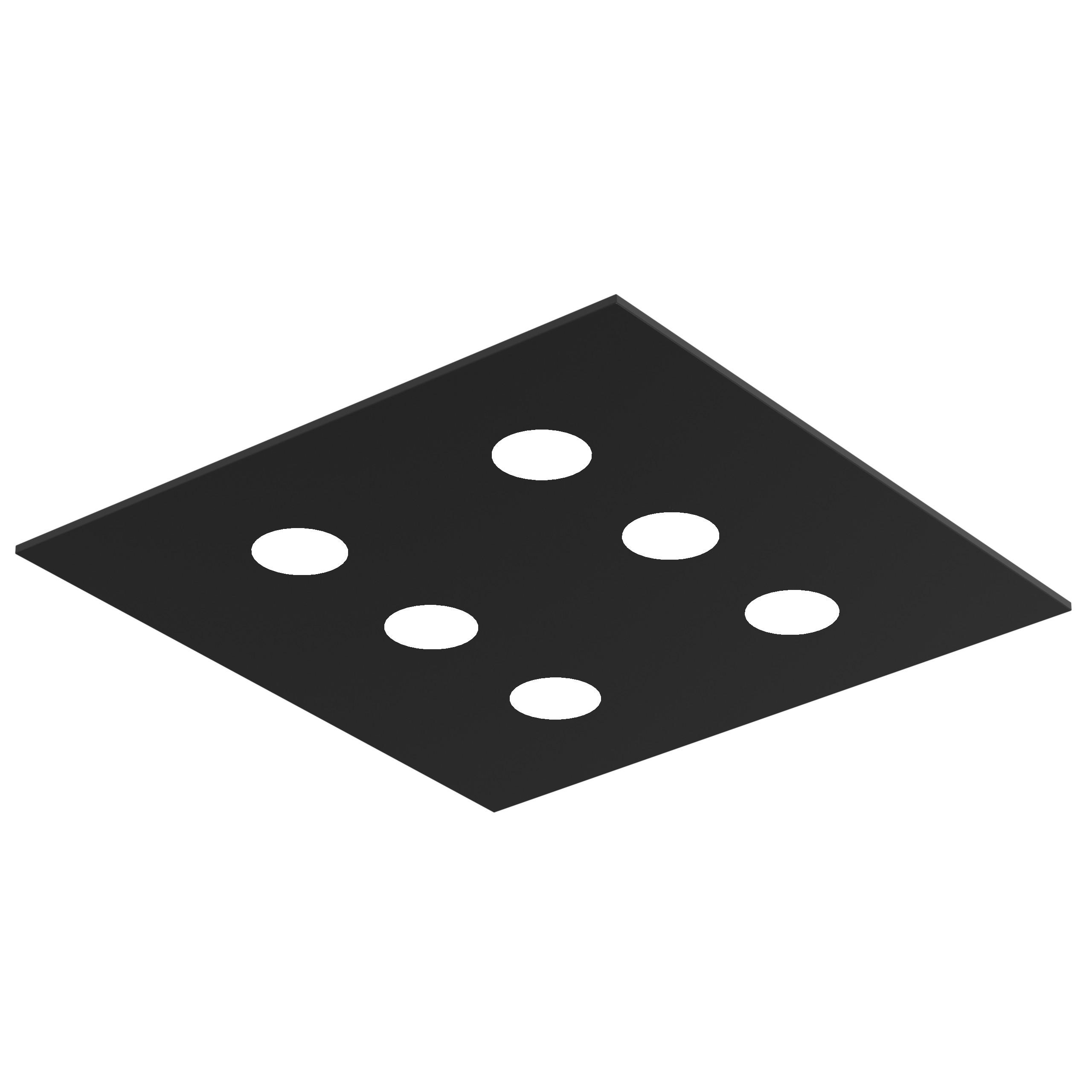 DECKENLEUCHTE - Schwarz Hochglanz, Metall (50/50/4cm) - Lumicom