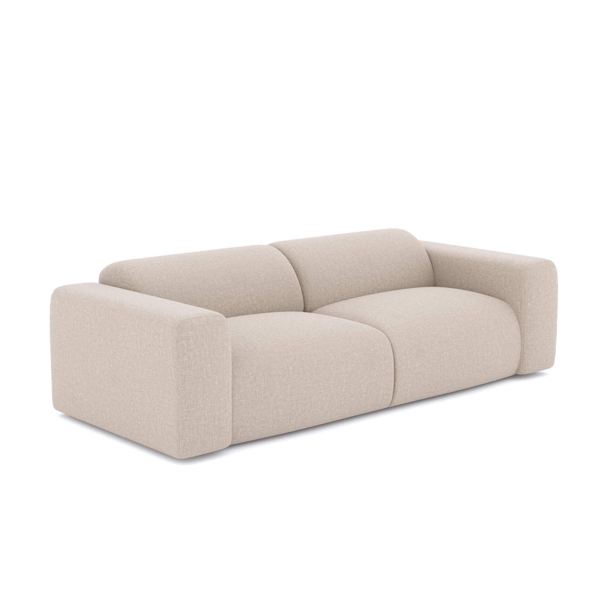 SOFA 3-Sitzer Rastergewebe Beige 205cm - Beige, Textil (205/73/97cm) - Sia Home