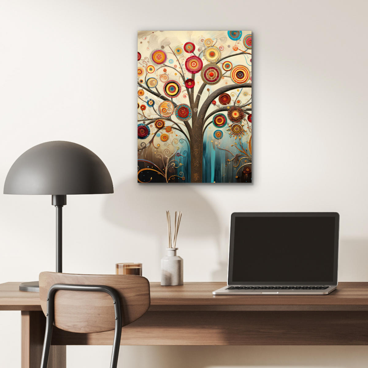 KOVOVÝ OBRAZ Strom - Strom života - Farba 30x40 cm - hnedá, kov (30/40cm) - MuchoWow