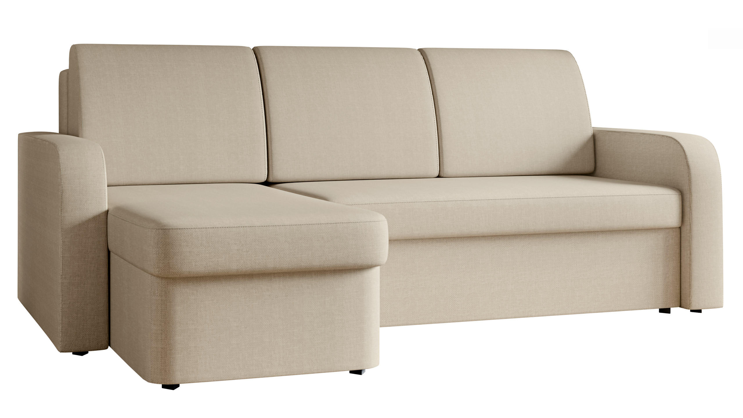 ECKSOFA Totii - Schwarz/Naturfarben, Holz/Kunststoff (210/153cm) - MIRJAN24