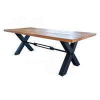 ESSTISCH MIT GERADER KANTE PALO Braun Akazie - Schwarz/Braun, Holz/Metall (280/100/78cm) - KAWOLA