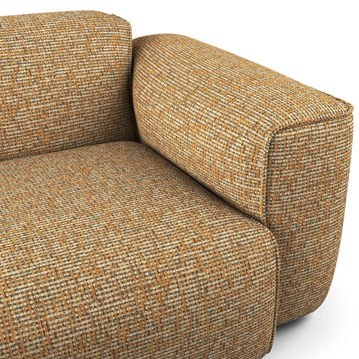 ECKSOFA mit XL-Longchair - Schwarz/Honig, Kunststoff/Textil (260/171cm) - home24