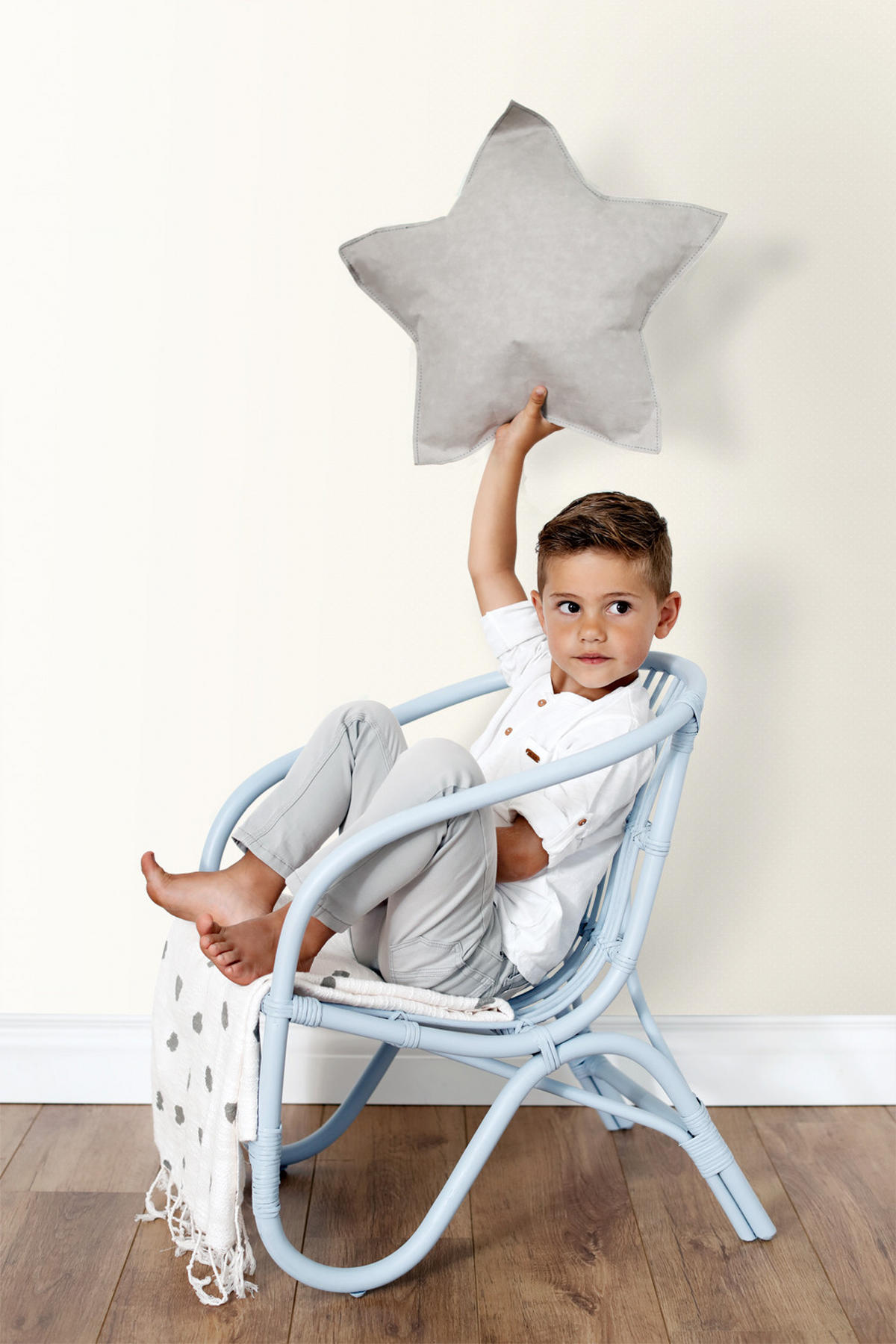 TAPETE kleine Punkte 53 cm x 10.05 m - Grau, Papier (53/1000cm) - Origin Wallcoverings