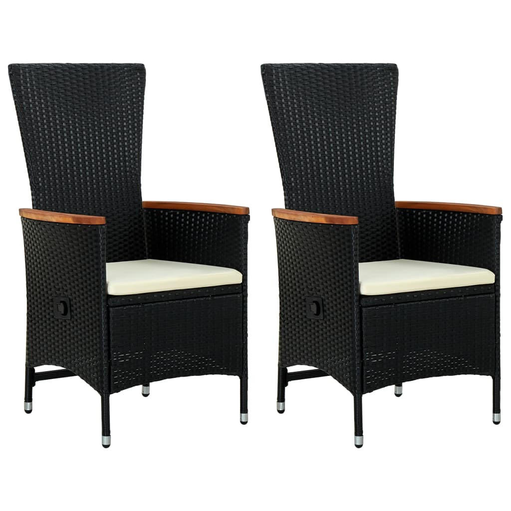 furnicato Gartenstühle Schwarz 58x108x62 cm
