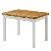 ESSTISCH mit ansteckplatten - Kiefer massiv - Braun/Weiß, Holz (77/104/74cm) - home24
