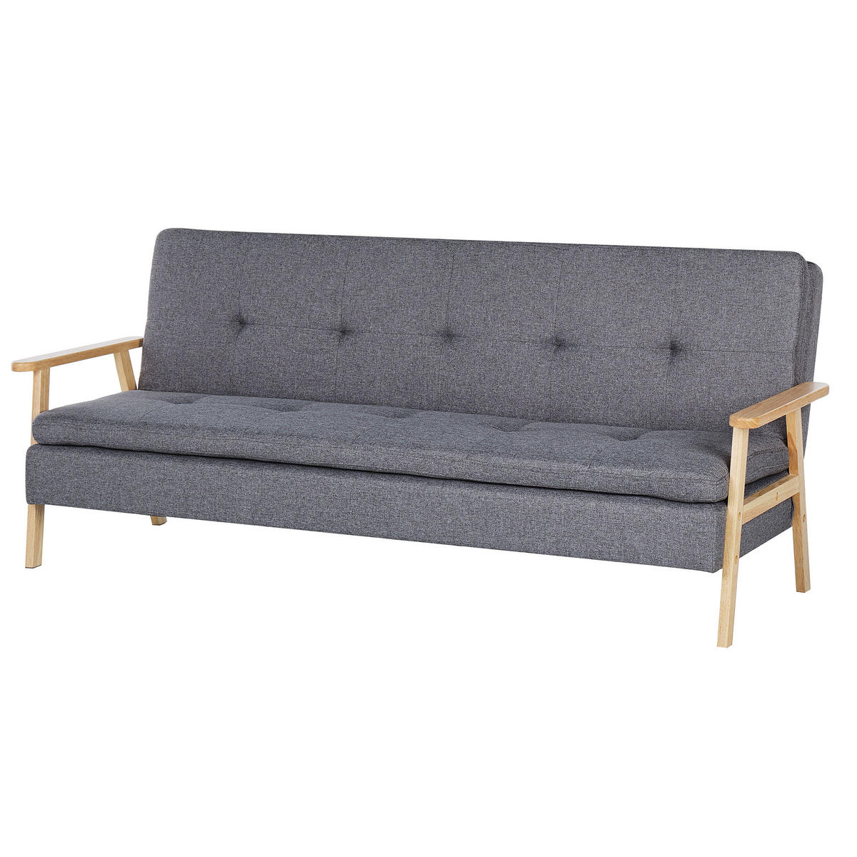 SCHLAFSOFA Polsterbezug Grau Tjorn - Grau, Textil (204/84/85cm) - Beliani