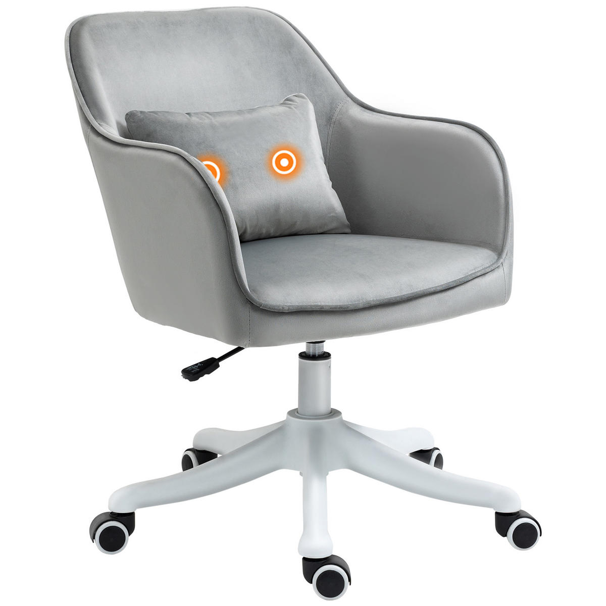 DREHSTUHL DE-11671 Samt mit Massagefunktion Hellgrau - Grau, Textil (70/86/55cm) - ComfortXL