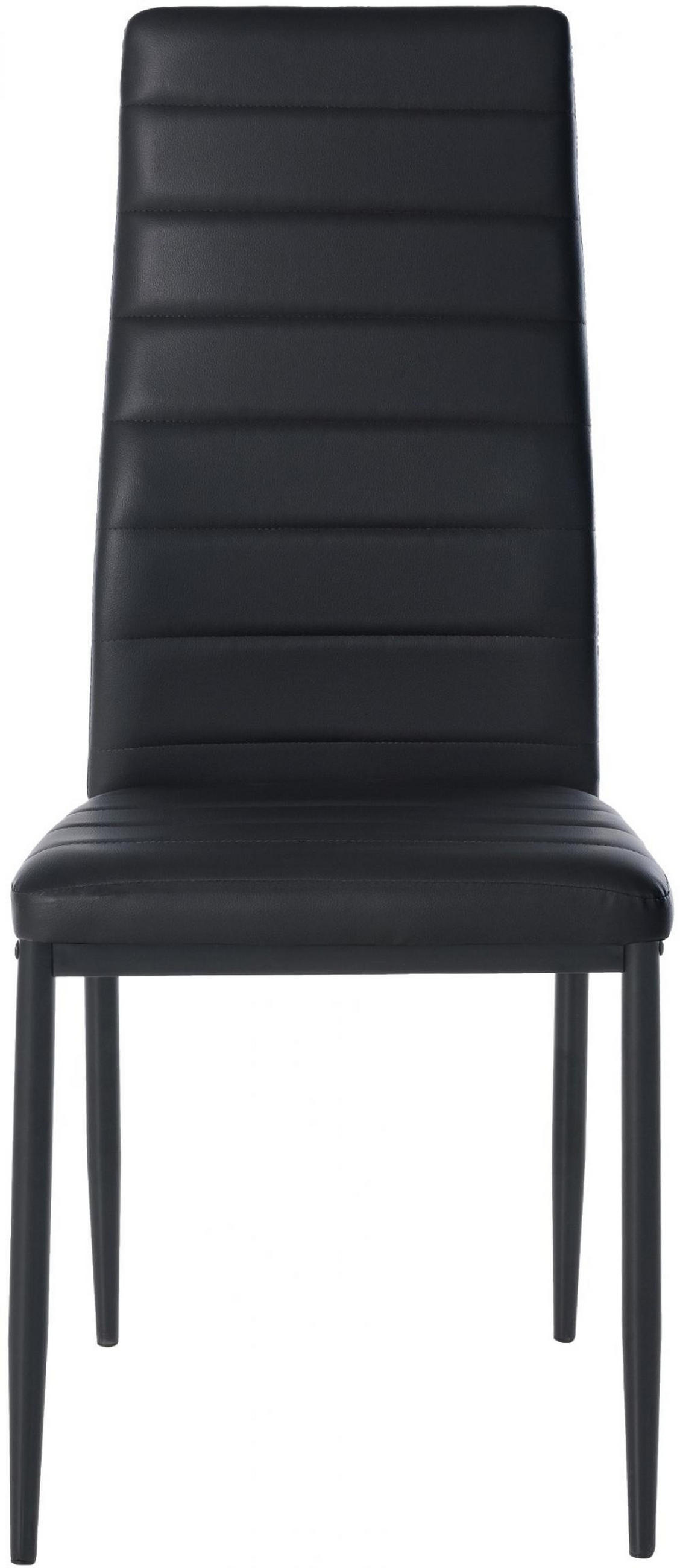 STUHL Lederlook schwarz - Schwarz, Textil/Metall (41.5/99/40cm) - CLP