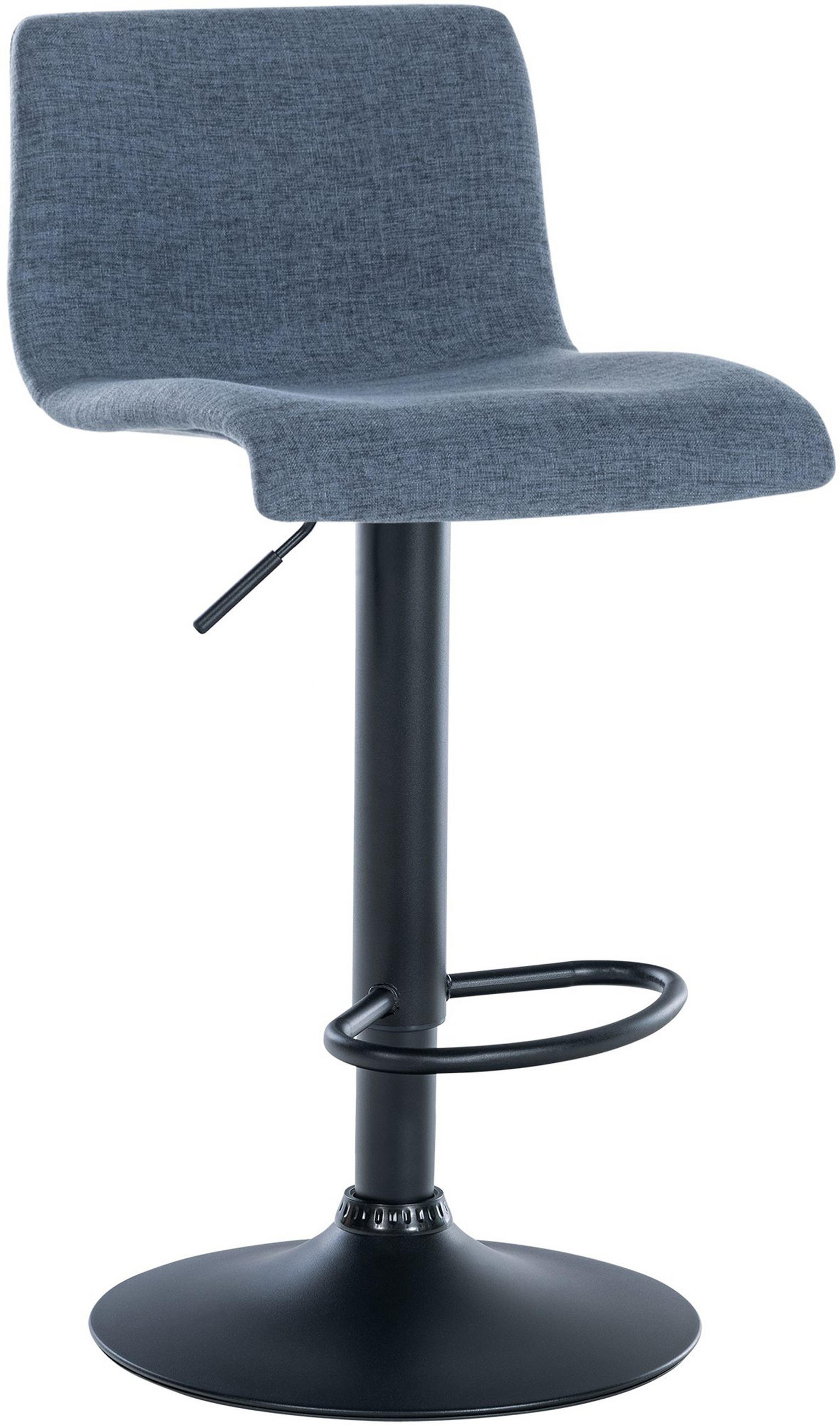 BARHOCKER Brandon Stoff blau - Blau/Schwarz, Textil/Metall (39/104/36cm) - TPFLiving