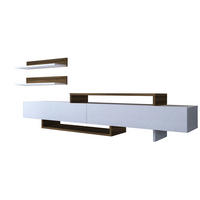 WOHNWAND Nirvana Weiß Walnuss - Walnussfarben/Weiß, Holzwerkstoff (180/42/31cm) - moebel17